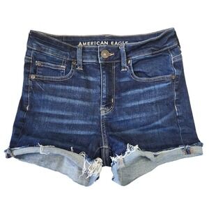 American Eagle High Waisted Shorts Womens 4 Distressed Casual Beachy Summer Surf
